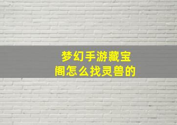 梦幻手游藏宝阁怎么找灵兽的