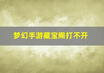 梦幻手游藏宝阁打不开