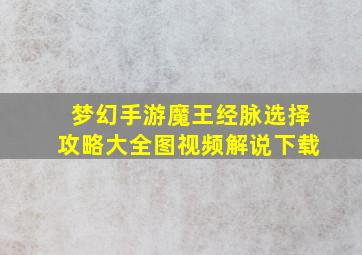 梦幻手游魔王经脉选择攻略大全图视频解说下载