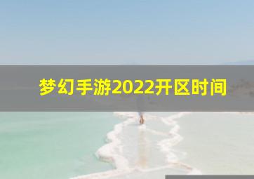 梦幻手游2022开区时间