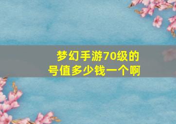 梦幻手游70级的号值多少钱一个啊