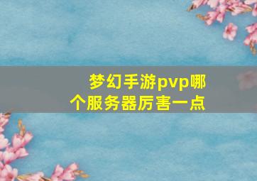 梦幻手游pvp哪个服务器厉害一点