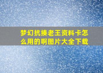 梦幻抗揍老王资料卡怎么用的啊图片大全下载