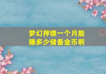 梦幻押镖一个月能赚多少储备金币啊