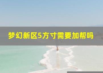 梦幻新区5方寸需要加帮吗