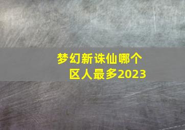 梦幻新诛仙哪个区人最多2023