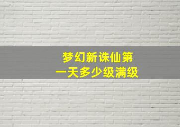 梦幻新诛仙第一天多少级满级