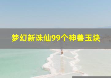 梦幻新诛仙99个神兽玉块