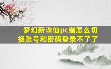 梦幻新诛仙pc端怎么切换账号和密码登录不了了