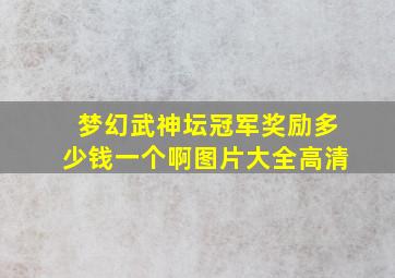 梦幻武神坛冠军奖励多少钱一个啊图片大全高清