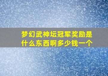 梦幻武神坛冠军奖励是什么东西啊多少钱一个