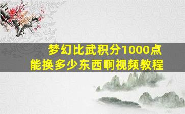 梦幻比武积分1000点能换多少东西啊视频教程