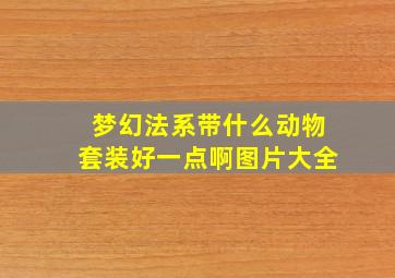 梦幻法系带什么动物套装好一点啊图片大全