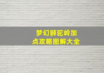 梦幻狮驼岭加点攻略图解大全