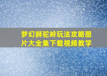 梦幻狮驼岭玩法攻略图片大全集下载视频教学