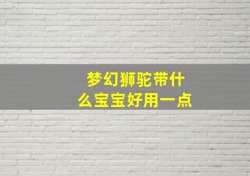 梦幻狮驼带什么宝宝好用一点