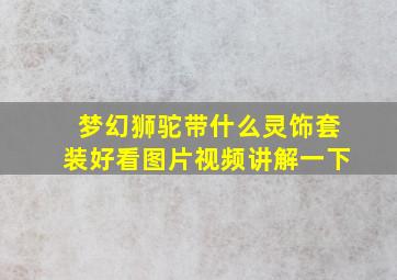 梦幻狮驼带什么灵饰套装好看图片视频讲解一下