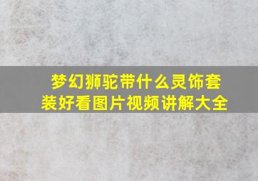 梦幻狮驼带什么灵饰套装好看图片视频讲解大全