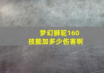 梦幻狮驼160技能加多少伤害啊