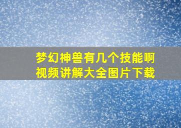 梦幻神兽有几个技能啊视频讲解大全图片下载