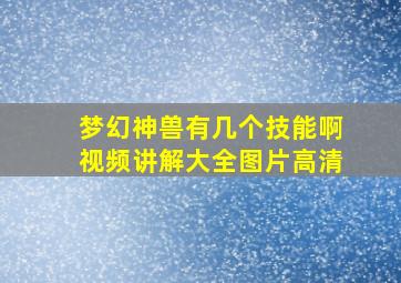 梦幻神兽有几个技能啊视频讲解大全图片高清