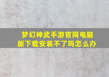 梦幻神武手游官网电脑版下载安装不了吗怎么办