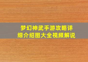 梦幻神武手游攻略详细介绍图大全视频解说