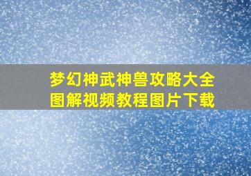 梦幻神武神兽攻略大全图解视频教程图片下载