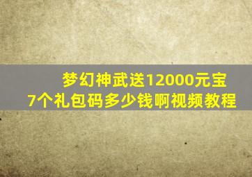 梦幻神武送12000元宝7个礼包码多少钱啊视频教程