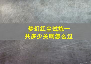 梦幻红尘试炼一共多少关啊怎么过