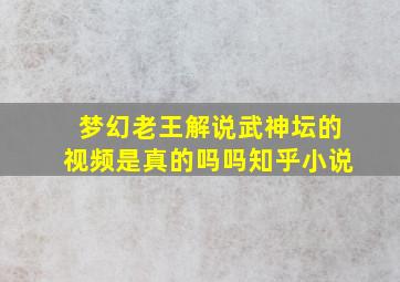 梦幻老王解说武神坛的视频是真的吗吗知乎小说