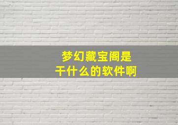 梦幻藏宝阁是干什么的软件啊