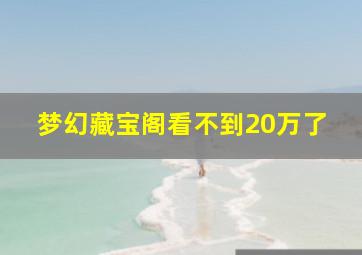 梦幻藏宝阁看不到20万了