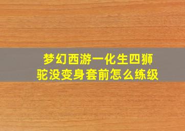 梦幻西游一化生四狮驼没变身套前怎么练级