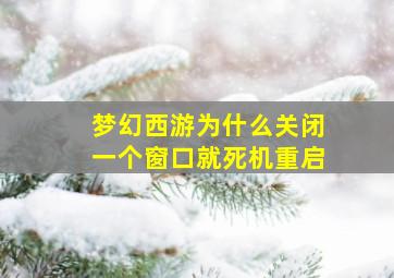 梦幻西游为什么关闭一个窗口就死机重启