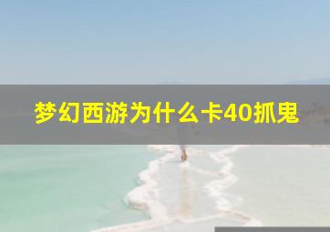 梦幻西游为什么卡40抓鬼