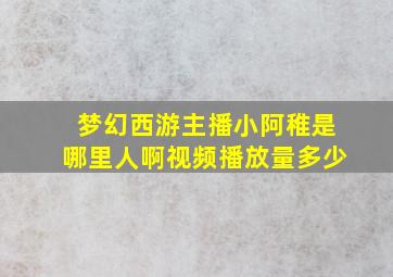 梦幻西游主播小阿稚是哪里人啊视频播放量多少