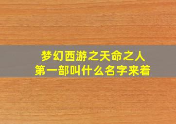 梦幻西游之天命之人第一部叫什么名字来着