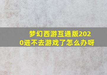 梦幻西游互通版2020进不去游戏了怎么办呀