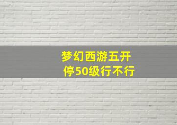 梦幻西游五开停50级行不行