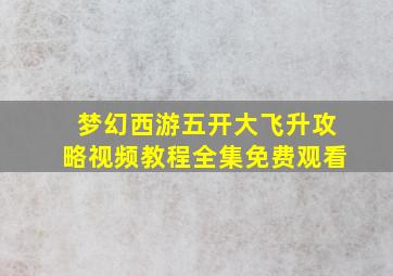 梦幻西游五开大飞升攻略视频教程全集免费观看