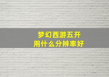 梦幻西游五开用什么分辨率好