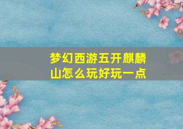 梦幻西游五开麒麟山怎么玩好玩一点