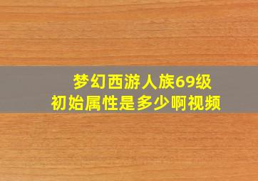 梦幻西游人族69级初始属性是多少啊视频