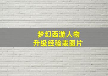 梦幻西游人物升级经验表图片