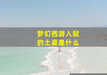 梦幻西游入狱的土豪是什么