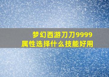 梦幻西游刀刀9999属性选择什么技能好用