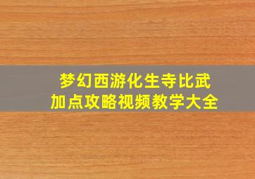 梦幻西游化生寺比武加点攻略视频教学大全