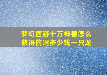 梦幻西游十万神兽怎么获得的啊多少钱一只龙