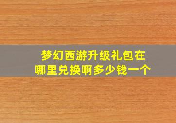 梦幻西游升级礼包在哪里兑换啊多少钱一个